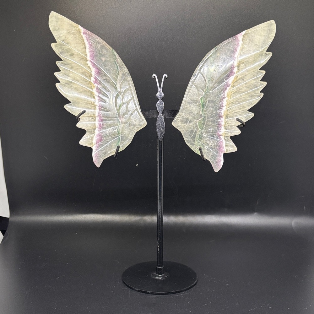 Fluorite Butterfly Wings on Stand
